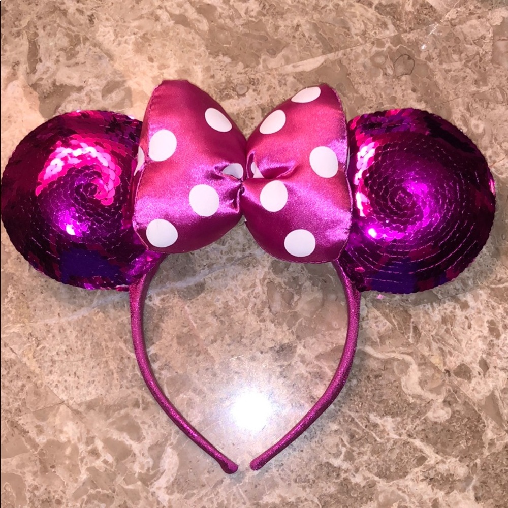 Disney Parks Pink Sequin Minnie Ears